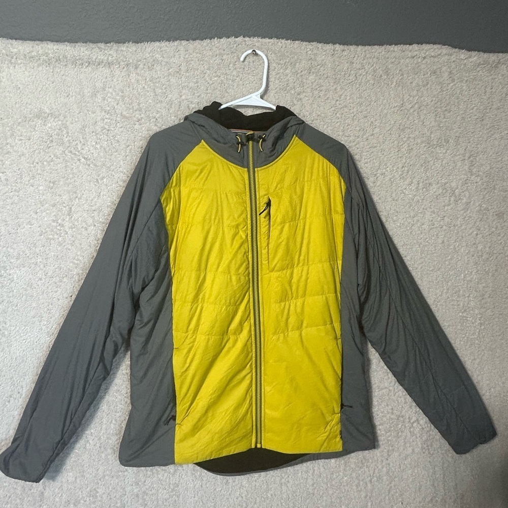 Smartwool Smartloft X-60 Yellow Gray Jacket. Outdoor Hiking Gorpcore Wool Large